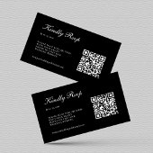 Elegant Zwart RSVP QR Code Bruiloft Informatiekaartje