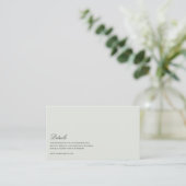 Elegant Zwart & Sage Green Wedding Details Informatiekaartje (Staand voorkant)
