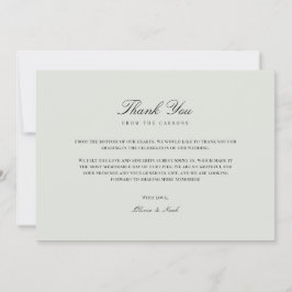 Elegant Zwart & Sage Groen Bedankt Card