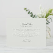 Elegant Zwart & Sage Groen Bedankt Card (Staand voorkant)