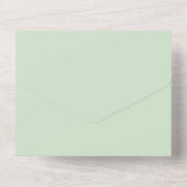 Elegant Zwart Sage Kust aquarel Bruiloft All In One Uitnodiging (Achterkant)