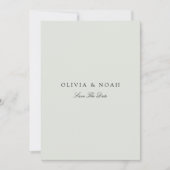 Elegant zwart & salie groen Save the date Kaart (Voorkant)