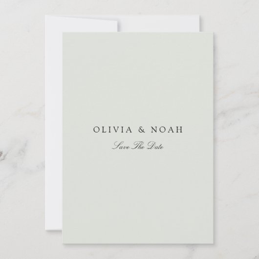 Elegant zwart & salie groen Save the date Kaart (Voorkant)