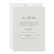 Elegant zwart & salie groen Save the date Kaart