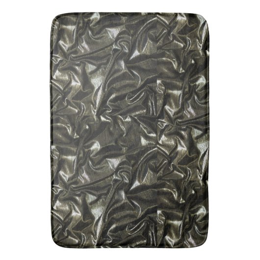 Elegant Zwart satijn verzameld uiterlijk Badmat (Voorkant Verticaal)