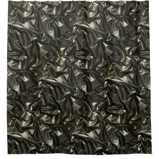 Elegant Zwart satijnen douchegordijn (Voorkant)