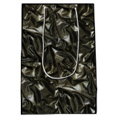 Elegant zwart satijnen look medium cadeauzakje (Achterkant)