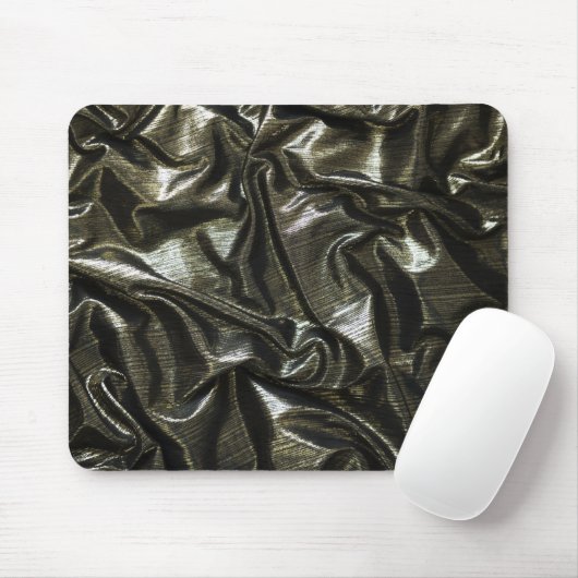 Elegant zwart satijnen look mousepad muismat (Met muis)
