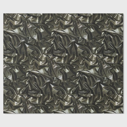 Elegant zwart satijnpakpapier cadeaupapier (Vlak)