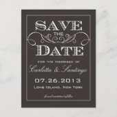 Elegant Zwart Save the Date Aankondiging (Voorkant)