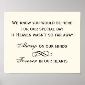 Elegant zwart schrift trouw-herdenkingbord poster (Voorkant)