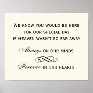 Elegant zwart schrift trouwherdenking bord poster
