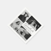 Elegant zwart Script 4 Foto Afstuderen Servet (Hoek)