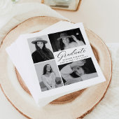 Elegant zwart Script 4 Foto Afstuderen Servet