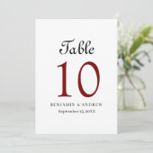 Elegant zwart script acryl boog tabel nummer kaart (Staand voorkant)
