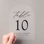 Elegant zwart script acryl boog tabel nummer uitnodigingen (Insitu (Draagbaar))