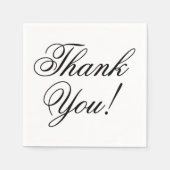 Elegant zwart script Bedankt voor de bruiloft Servetten (Voorkant)