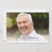 Elegant zwart script begrafenisfoto dank u kaart (Achterkant)