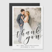 Elegant zwart script bruiloft foto dank u (Voorkant / Achterkant)