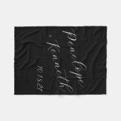 Elegant zwart script bruiloft gepersonaliseerd paa fleece deken (Voorkant (Horizontaal))
