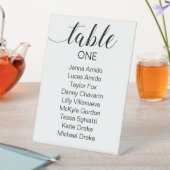 Elegant zwart script bruiloft zitgrafiek reclamebord met voetstuk (Insitu)