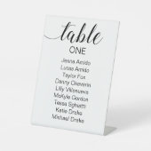 Elegant zwart script bruiloft zitgrafiek reclamebord met voetstuk (Voorkant)