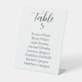 Elegant Zwart Script Bruiloft Zittafel Reclamebord Met Voetstuk