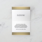 Elegant zwart script en klassieke gouden strepen g bedankkaart (Binnen)