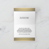 Elegant zwart script en klassieke gouden strepen g bedankkaart (Binnen)