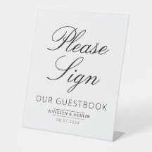 elegant zwart script guestbook-teken