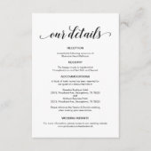 Elegant zwart script, huwelijksgegevens informatiekaartje (Voorkant)