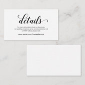 Elegant zwart script, huwelijksgegevens, online RS Informatiekaartje (Voorkant / Achterkant)