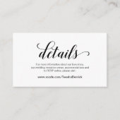 Elegant zwart script, huwelijksgegevens, online RS Informatiekaartje (Voorkant)