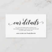 Elegant zwart script, huwelijksgegevens, online RS Informatiekaartje (Voorkant)