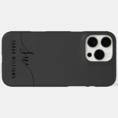 Elegant zwart script Initiaal monogram Case-Mate iPhone Case (Achterkant (horizontaal))