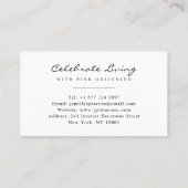 Elegant zwart script logo chique modern beige linn visitekaartje (Achterkant)