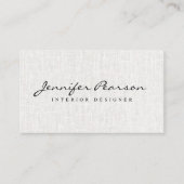 Elegant zwart script logo chique modern beige linn visitekaartje (Voorkant)