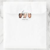 Elegant Zwart Script Logo Foto Make-up Bedankt Ronde Sticker (Tas)