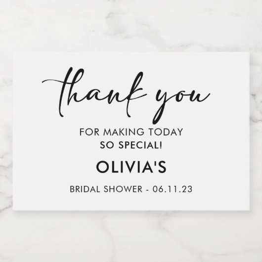 Elegant Zwart Script - Mini Mousserende Wijn Label Sparkling Wijnetiket (Enkel label)