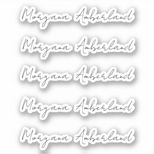 Elegant zwart script naam Kantoor cut vinyl Sticker (Voorkant)