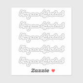 Elegant zwart script naam Kantoor cut vinyl Sticker (Vel)