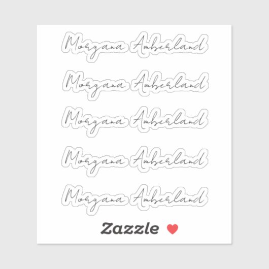 Elegant zwart script naam Kantoor cut vinyl Sticker (Vel)