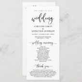 Elegant zwart script, onze huwelijksceremonie programmakaart (Voorkant / Achterkant)