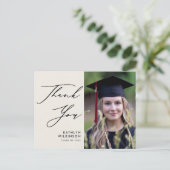 Elegant zwart script op Cream Afstuderen Hartelijk Briefkaart (Staand voorkant)