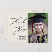 Elegant zwart script op Cream Afstuderen Hartelijk Briefkaart (Voorkant / Achterkant)