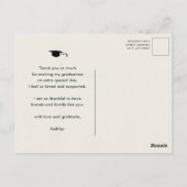 Elegant zwart script op Cream Afstuderen Hartelijk Briefkaart (Achterkant)