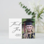 Elegant zwart Script Simple Afstuderen Hartelijk d Briefkaart (Staand voorkant)