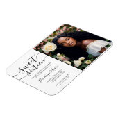 Elegant Zwart Script Sweet 16 Verjaardag Foto Magneet (Linkerzijde)