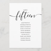 Elegant zwart-Script-tabel nummer 15-zittingsschem Kaart (Achterkant)