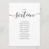 Elegant zwart-Script-tabel nummer 16-zittingsschem Kaart (Voorkant)